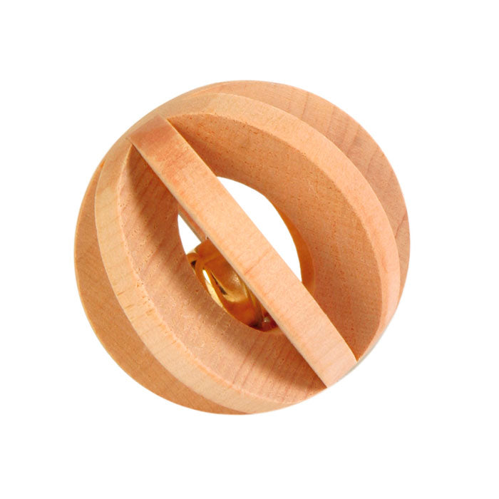Træbold med klokke Ø 6 cm