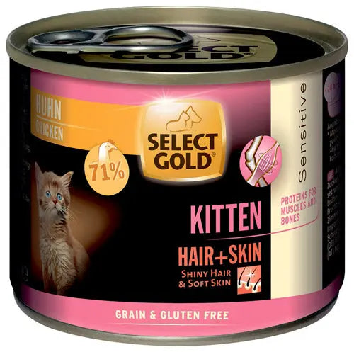 Kitten Sensitive Hair&Skin dåse kylling 200 g - Maxi Zoo Danmark