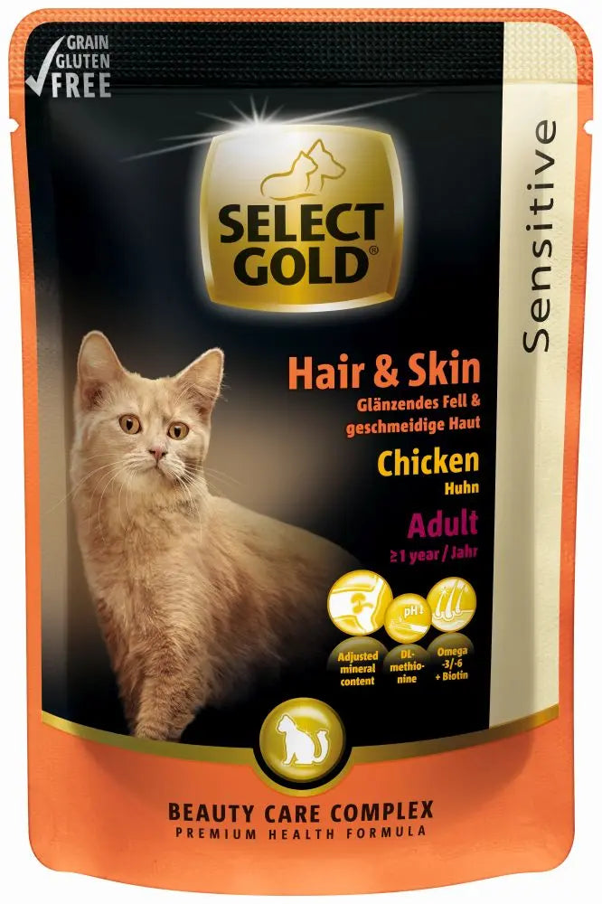 Adult Sensitive Hair&Skin, pouch kylling 85 g - Maxi Zoo Danmark