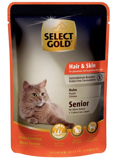 Senior Sensitive Hair&Skin pouch kylling 85 g - Maxi Zoo Danmark