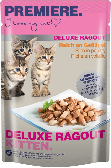 Kitten Deluxe Ragout, pouch fjerkræ 85 g