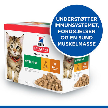 Kitten Healthy Dev., menu pou kylling & kalkun 12x85 g