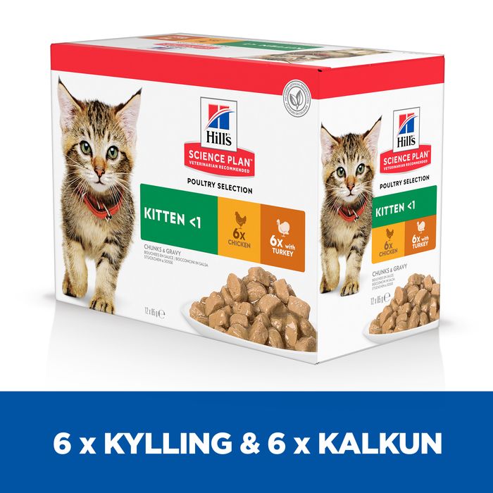 Kitten Healthy Dev., menu pou kylling & kalkun 12x85 g