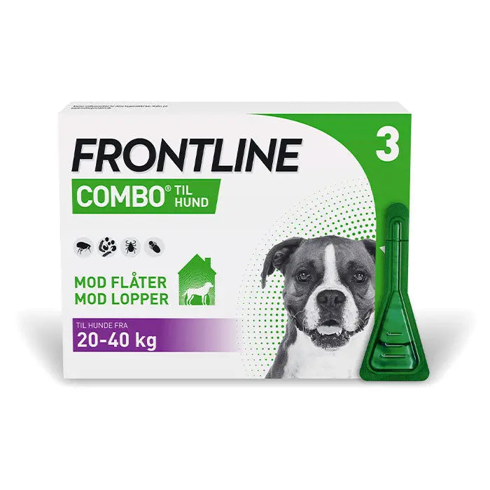 Flåt- & Loppemiddel Combo Vet hund 20-40 kg - 3x2,68 ml - Maxi Zoo Danmark