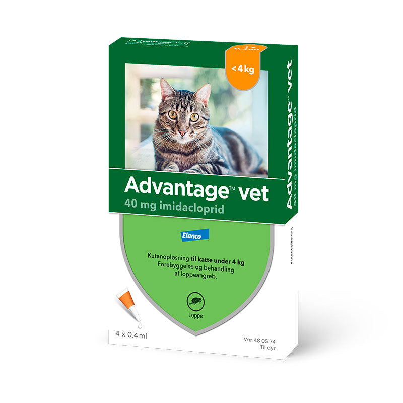 Loppemiddel 4 x 0,4 ml under 4 kg kat