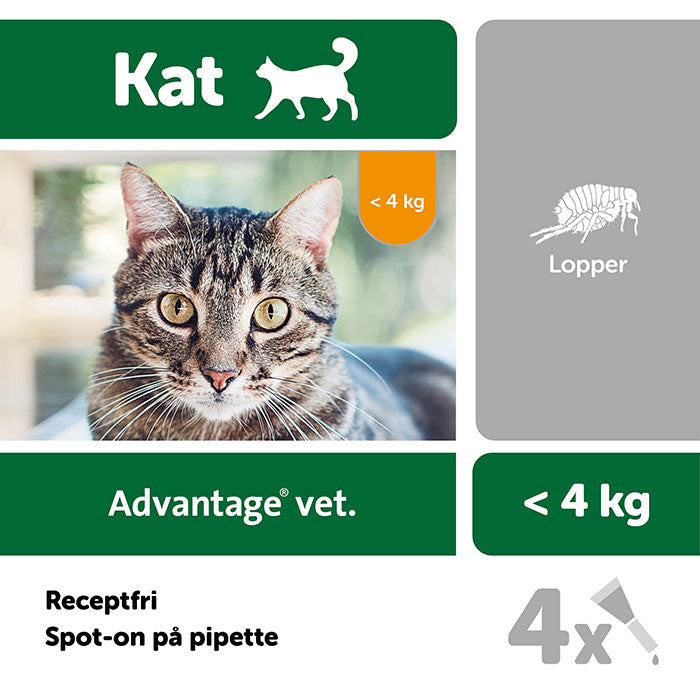 Loppemiddel 4 x 0,8 ml over 4 kg kat