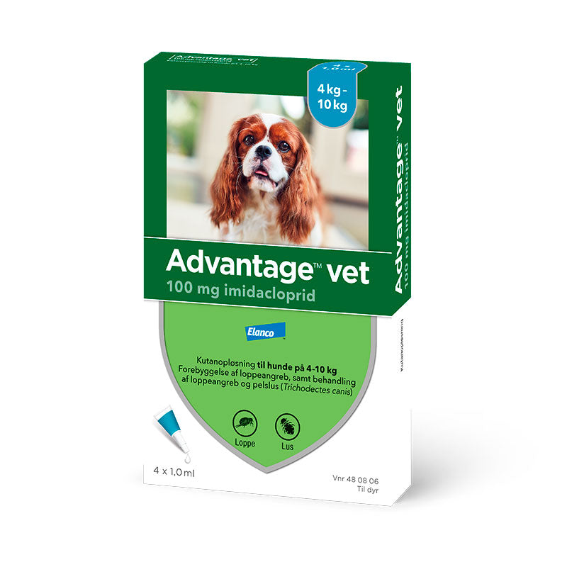 Loppemiddel 4-10 kg 4 x 1,0 ml hund