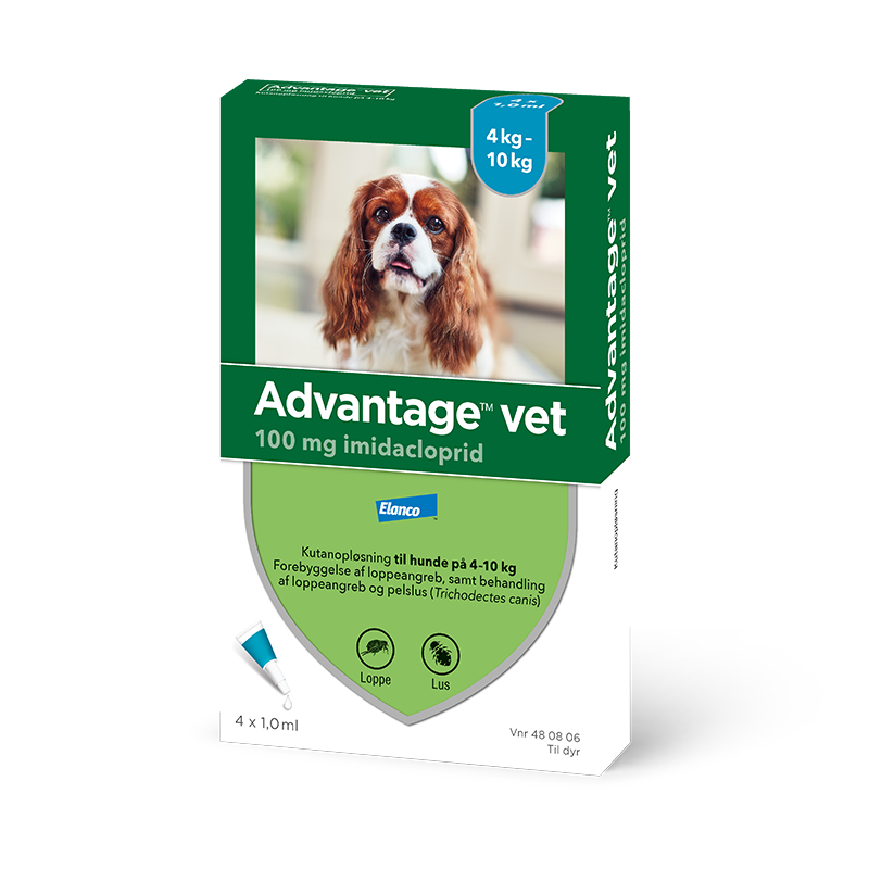 Loppemiddel 4-10 kg 4 x 1,0 ml hund