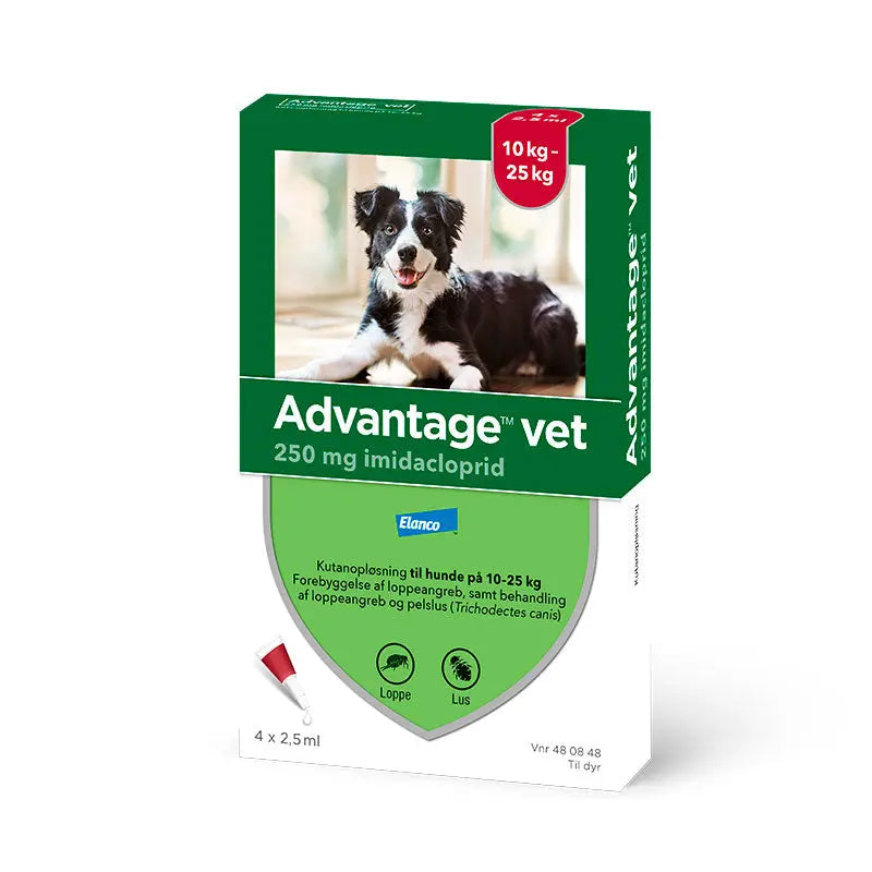 Loppemiddel hund 10-25 kg - 4x2,5 ml - Maxi Zoo Danmark