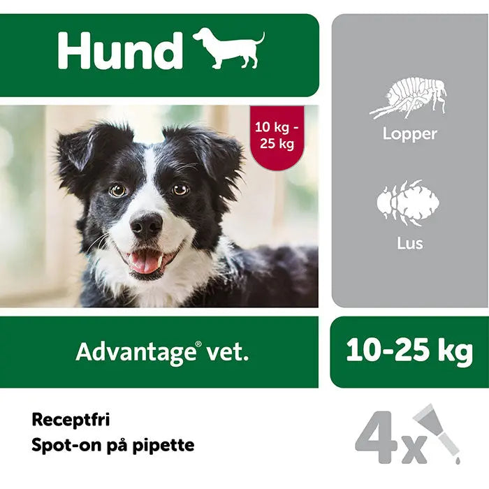Loppemiddel hund 10-25 kg - 4x2,5 ml - Maxi Zoo Danmark