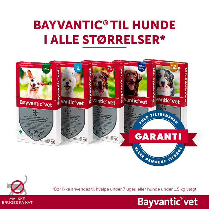 Flåt- og loppemiddel 4-10 kg 4x1,0ml hund