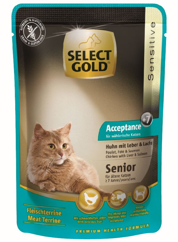 Senior Acceptance, pouch kylling, lever & laks 85 g