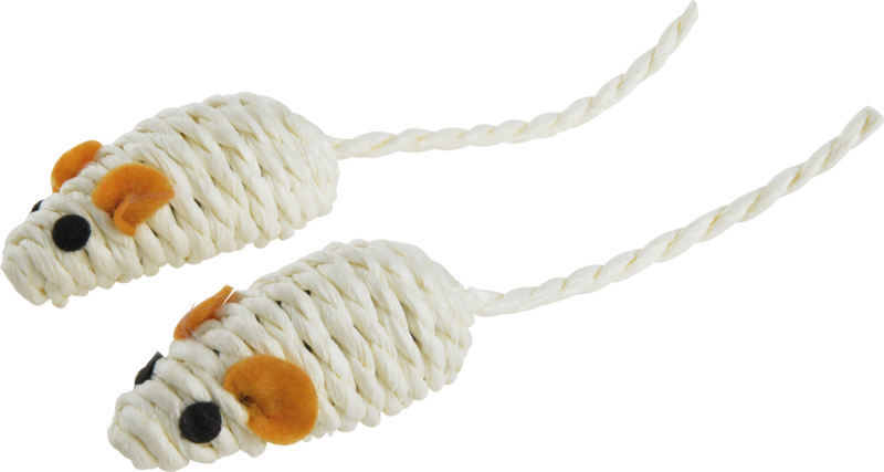 Kattelegetøj sisalmus 5 cm hvid