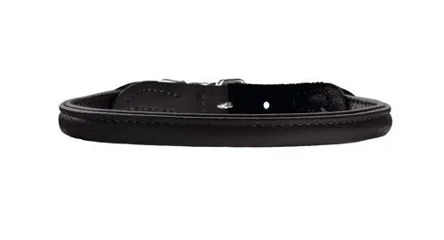 Læder rund halsbånd Elg 51-56 cm 10 mm bred sort - Maxi Zoo Danmark