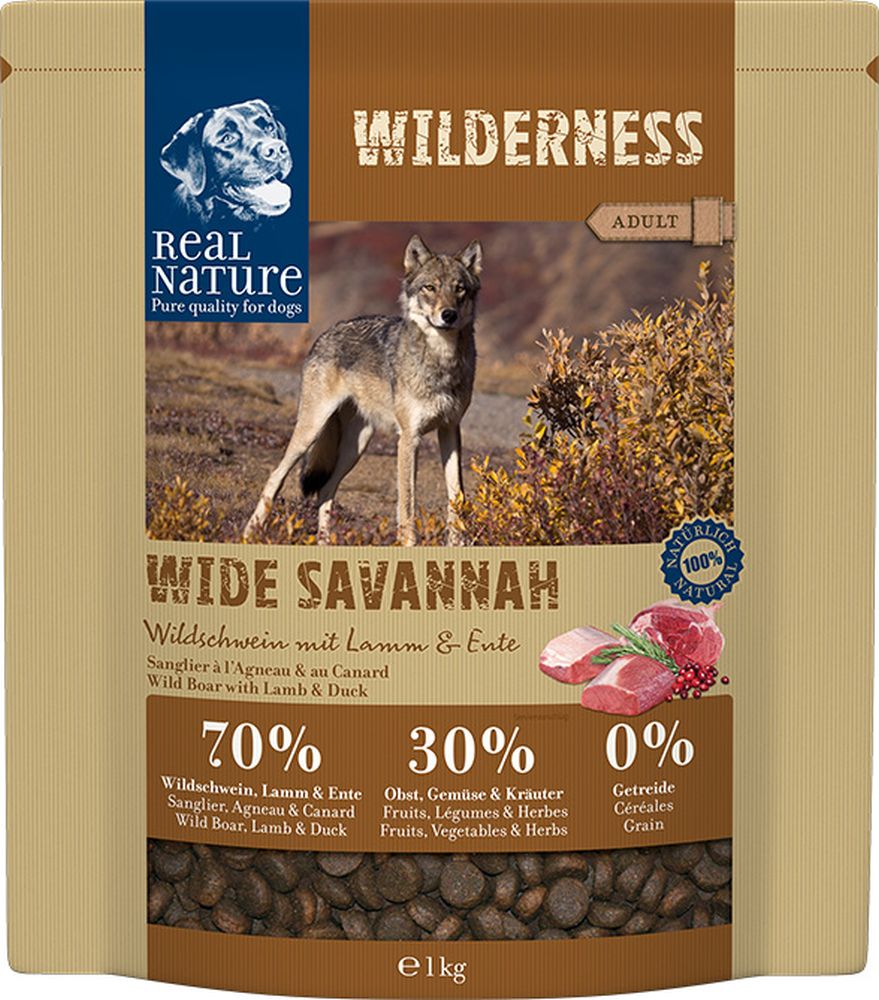 Adult Wilderness Wide Savannah vildsvin & lam 1kg