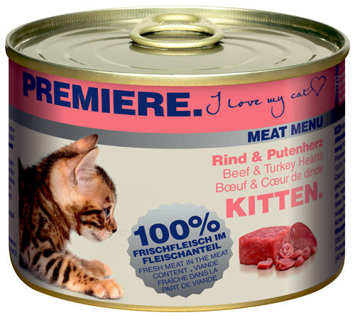 Kitten Meat Menu, dåse okse & kalkunhjerte 200 g