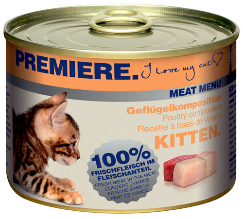 Kitten Meat Menu, dåse okse & fjerkræmix 200 g