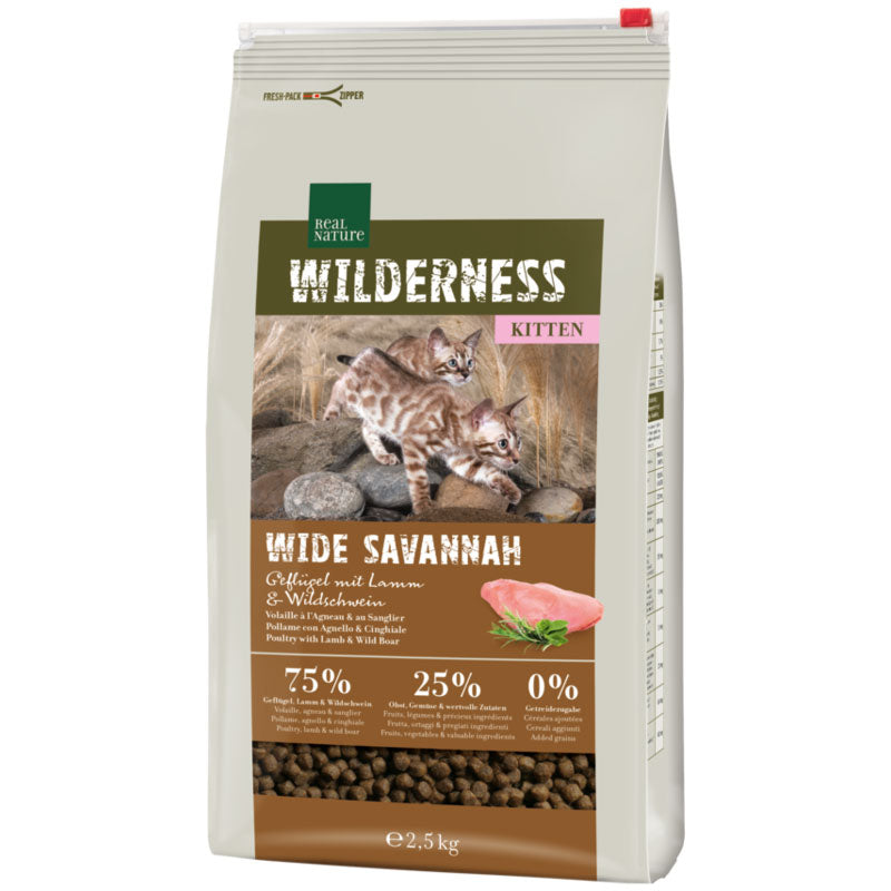 Kitten Wilderness Wide Savanna fjerkræ & lam 2,5 kg