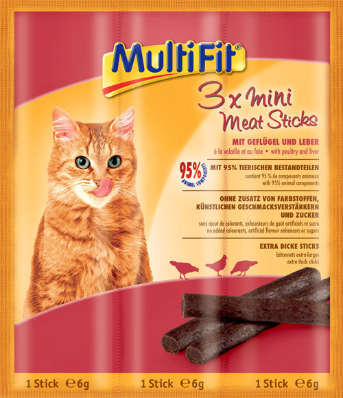Mini Meat Sticks kylling & lever 3x6 g