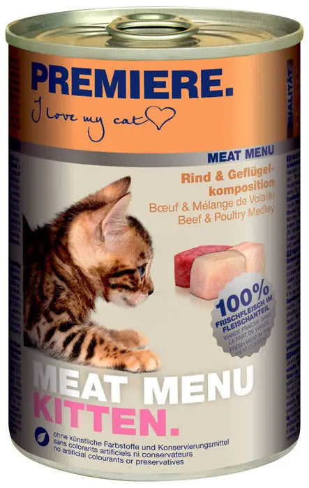 Kitten Meat Menu, dåse okse & fjerkræ 400 g - Maxi Zoo Danmark