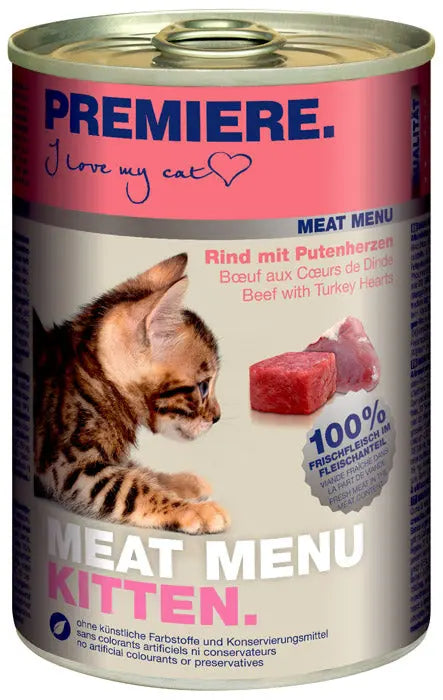 Kitten Meat Menu, dåse okse & kalkunhjerte 400 g - Maxi Zoo Danmark