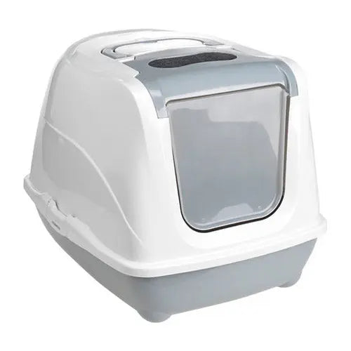 Kattetoilet Flip Cat 57 x 41 x 44 cm grå & hvid - Maxi Zoo Danmark