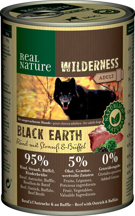 Adult Wilderness Black Earth okse, struds & bøffel 400 g