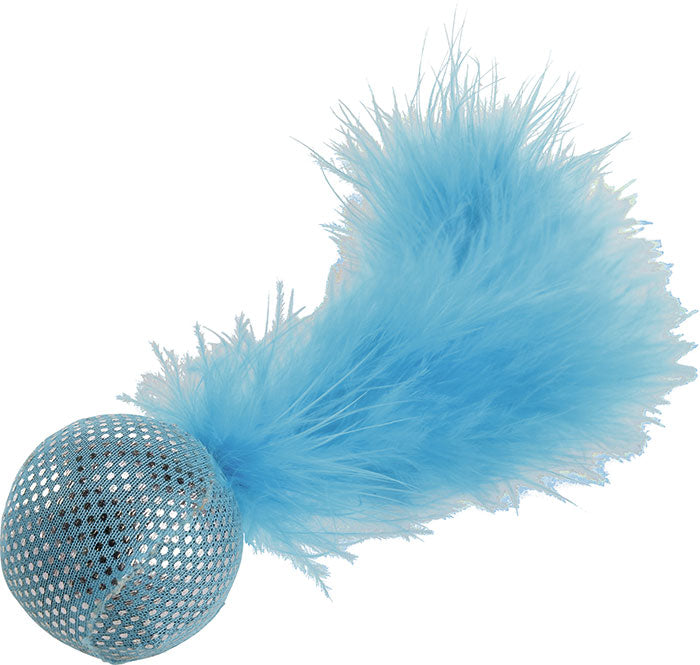 Kattelegetøj fjerbold ø 5 cm ass farve