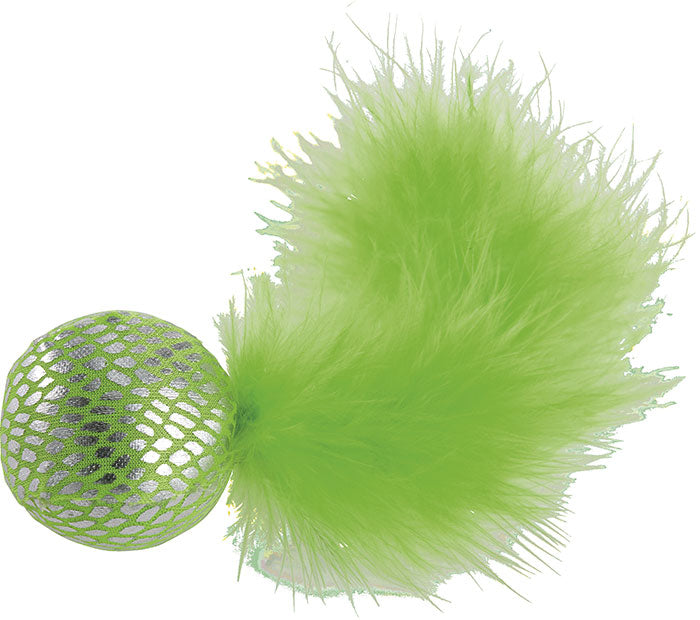 Kattelegetøj fjerbold ø 5 cm ass farve