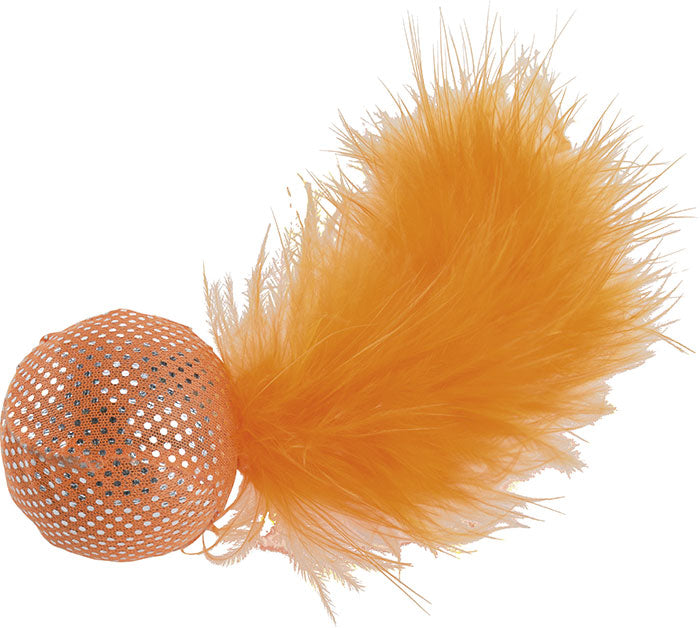 Kattelegetøj fjerbold ø 5 cm ass farve