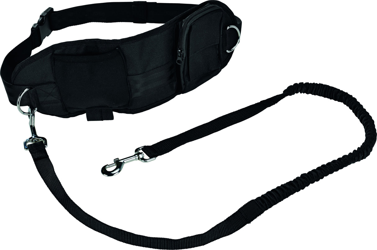 Løbeline med bælte og taske 135-190 cm sort