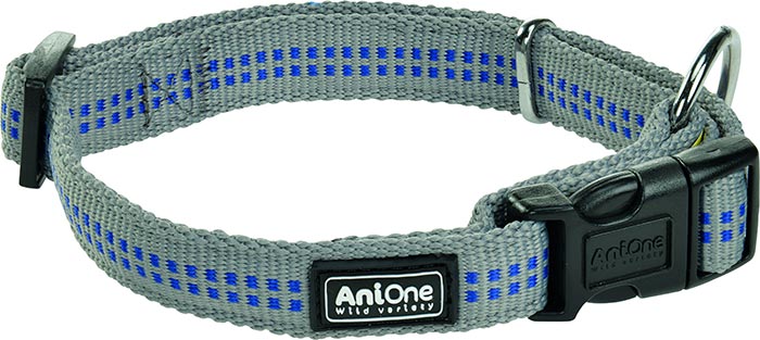 Nylonhalsbånd Comfort 30-45 cm grå