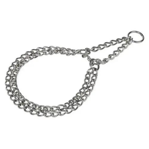 Dobbelt rustfri stål halsbånd S-M, 45 cm < 25 kg - Maxi Zoo Danmark