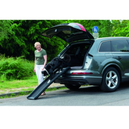 Hunderampe foldbart 156x40 cm sort