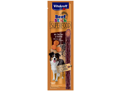 Beef Stick Superfood med gulerod og chiafrø 30 g