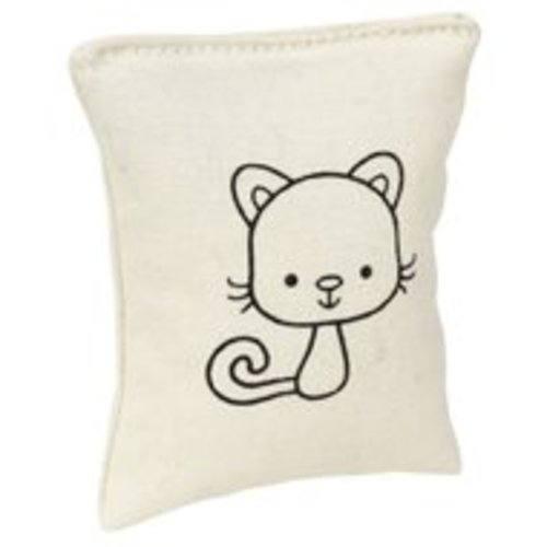 Hyggepude m/catnip 8x7 cm råhvid