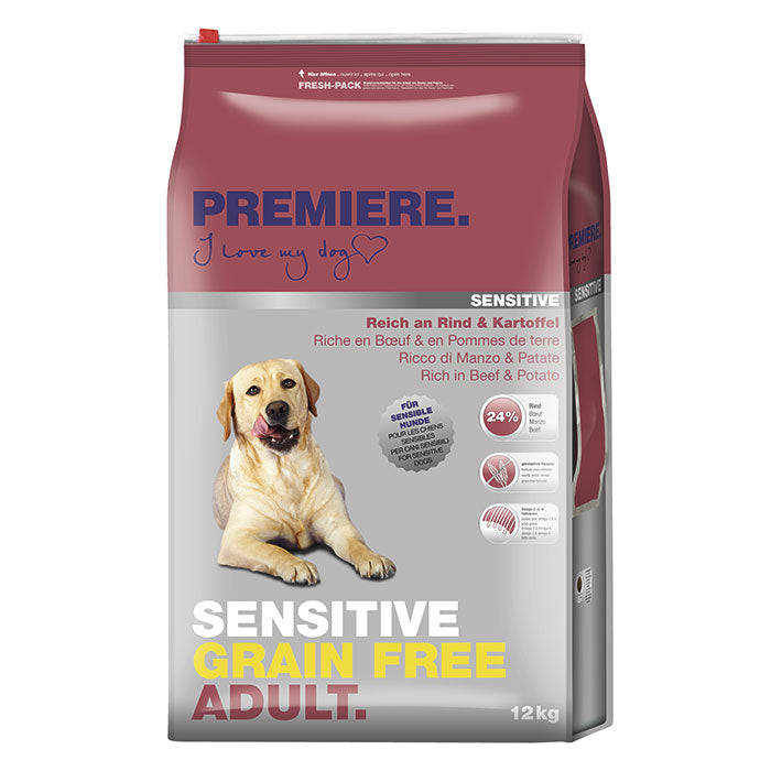 Adult sensitive kornfri okse & kartoffel 12 kg