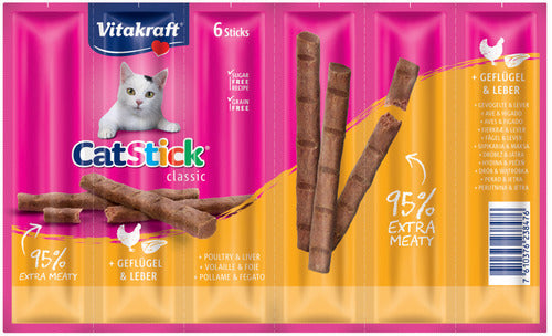 Cat-Stick Mini fjerkræ, lever 6x6 g