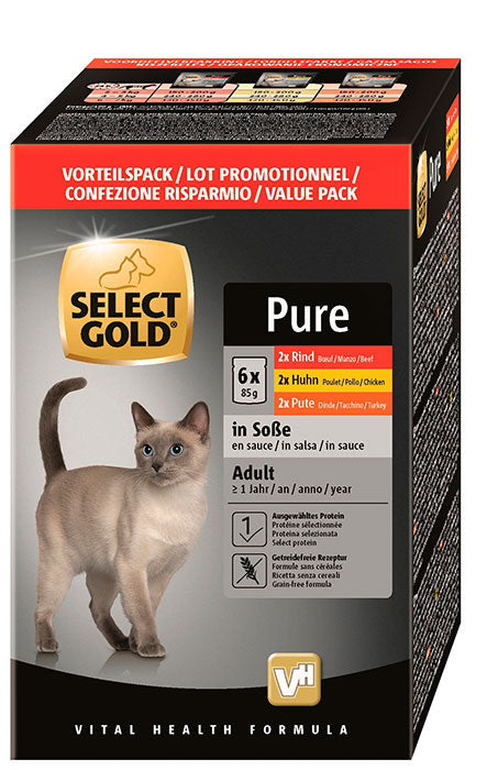 Adult Pure pouch menuboks 6x85 g