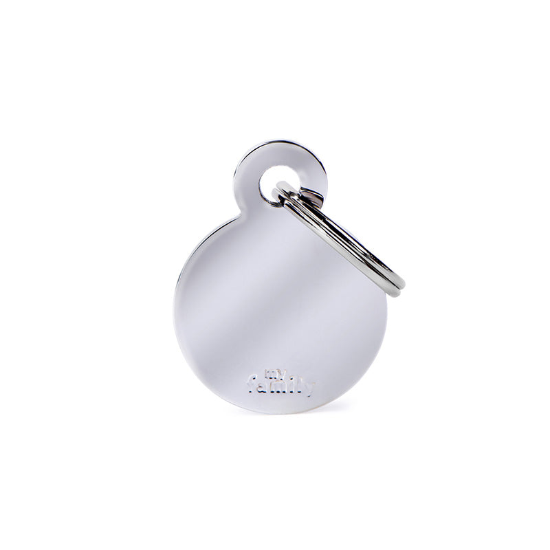 Navnetegn cirkel small 2,85x2,15 cm sølv