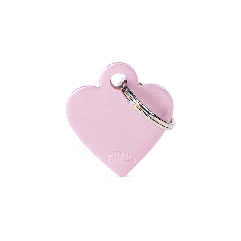 Navnetegn hjerte small 2,8x2,5 cm pink