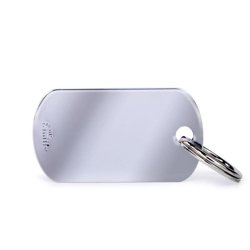 Navnetegn militær small 2,2x4 cm sølv