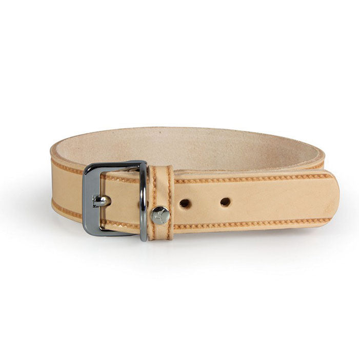 Læder halsbånd Weinheim 47-53 cm sand bred