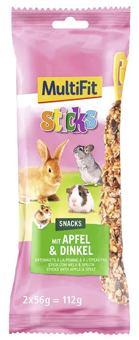 Sticks Æble & spelt 2 stk 112 g - Maxi Zoo Danmark