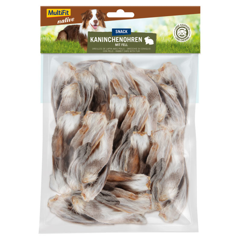 Native kanin øre med pels 100 g