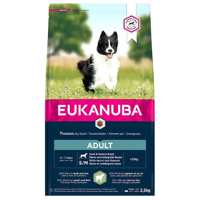 Adult Small & Medium Breed Lam og Ris 2,5 kg - Maxi Zoo Danmark