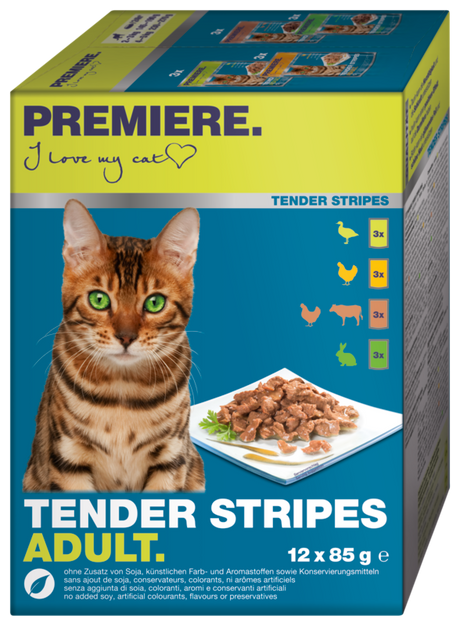 Adult Tender Stripes Pouch Multipack 12x85 g