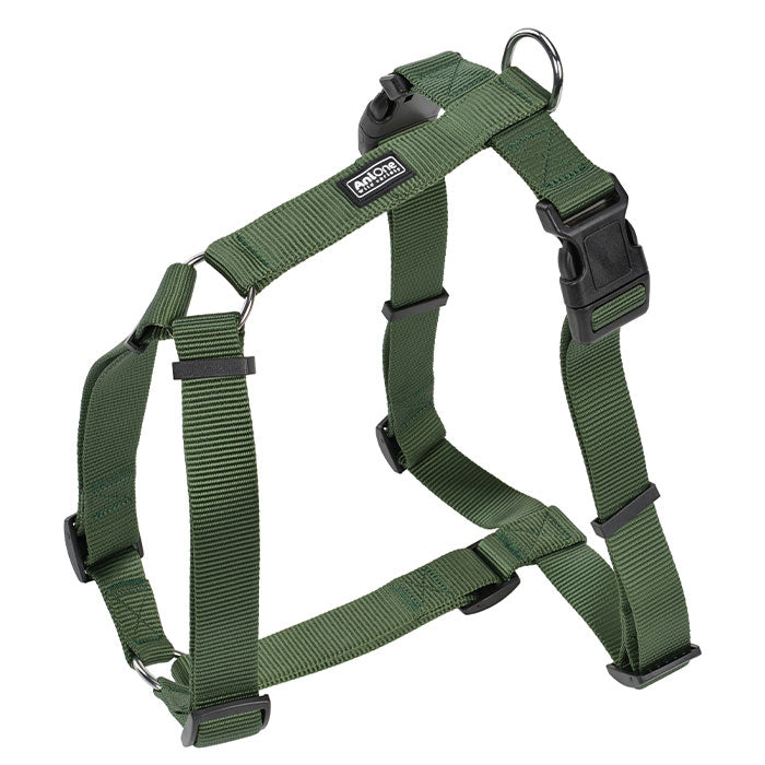 Nylon H-sele Classic XL 81-120cm grøn