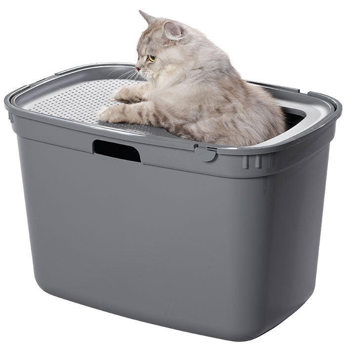 Kattetoilet Top Entry58x39x39 cm grå - Maxi Zoo Danmark