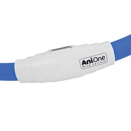 Lyshalsbånd Blinking Silikone 65 cm blå